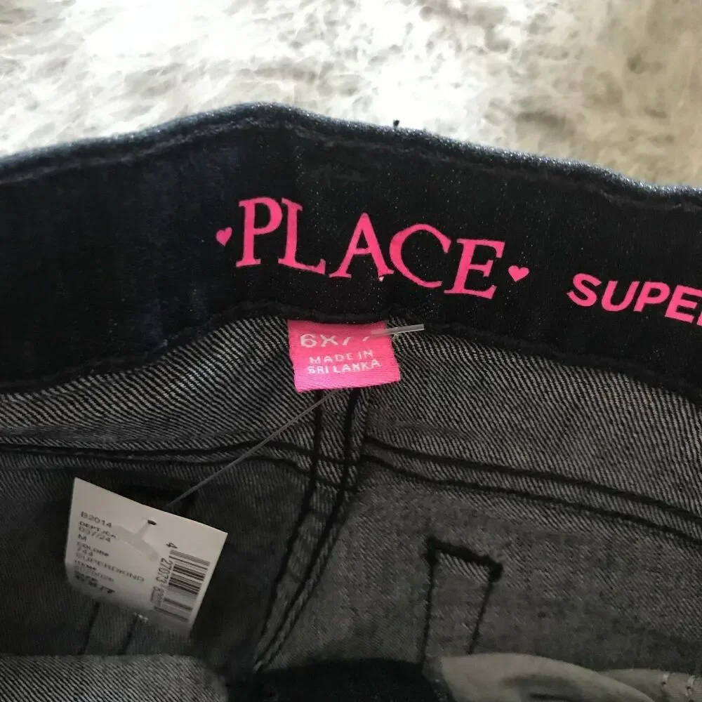 Children's Place Girls Jeans Size 6X 7 Super Skinny Dark Stretchy Denim‎ NEW